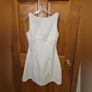 Chic Ivory Sleeveless Mini Dress